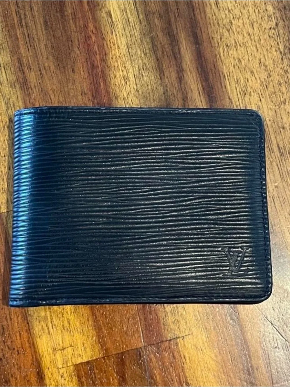 Louis Vuitton Black Epi Leather Bi-Fold Card Wallet